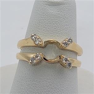 WOMEN'S 14K YELLOW GOLD DIAMOND RING GUARD (mee kp) Pre-owned